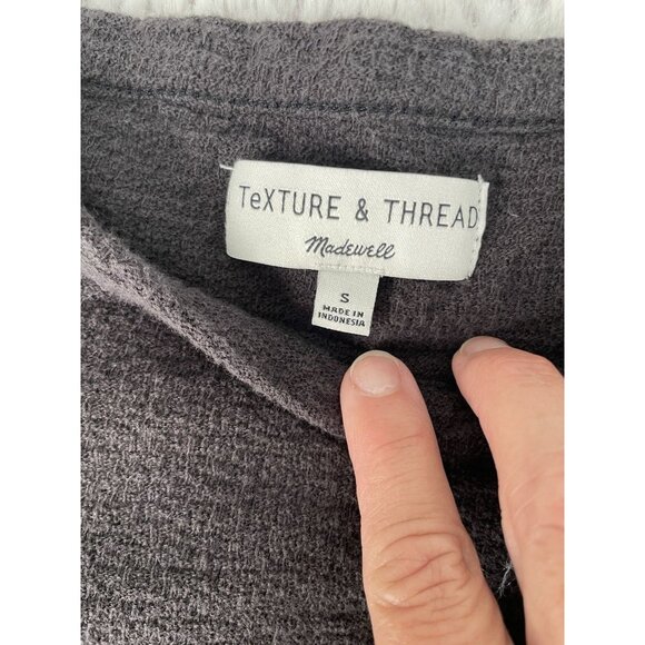 Madewell texture & thread smocked bell sleeve black long sleeve top small - Picture 5 of 9